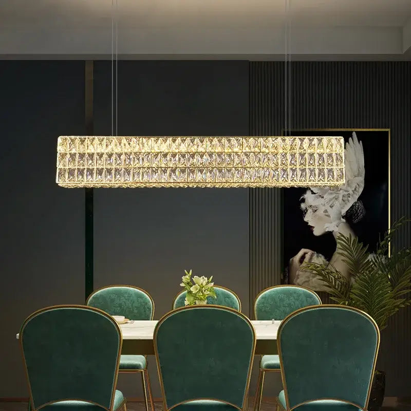 Gold Crystal Circle 2-Ring 100cm Chandelier
