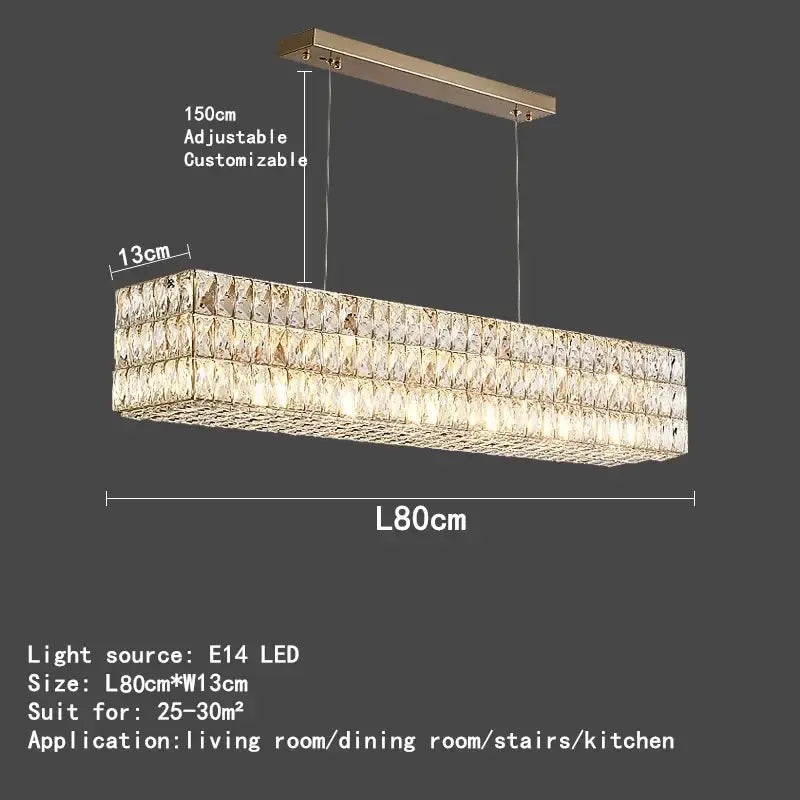 Gold Crystal Circle 2-Ring 100cm Chandelier