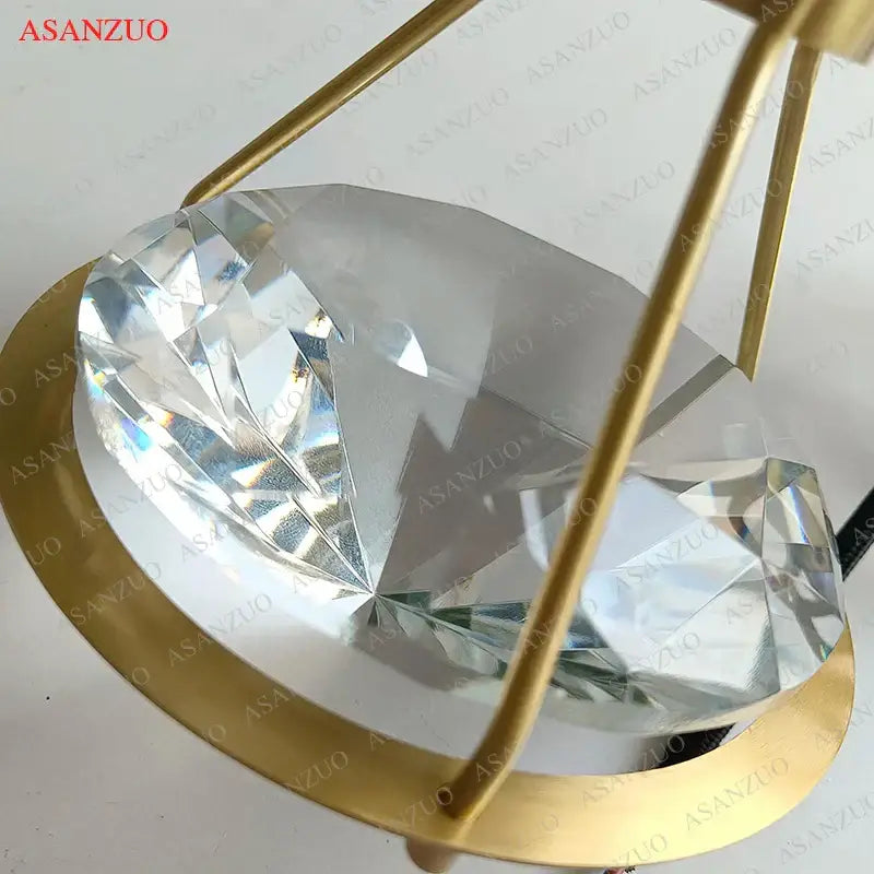 Gold Crystal Diamond Bedroom Sconce