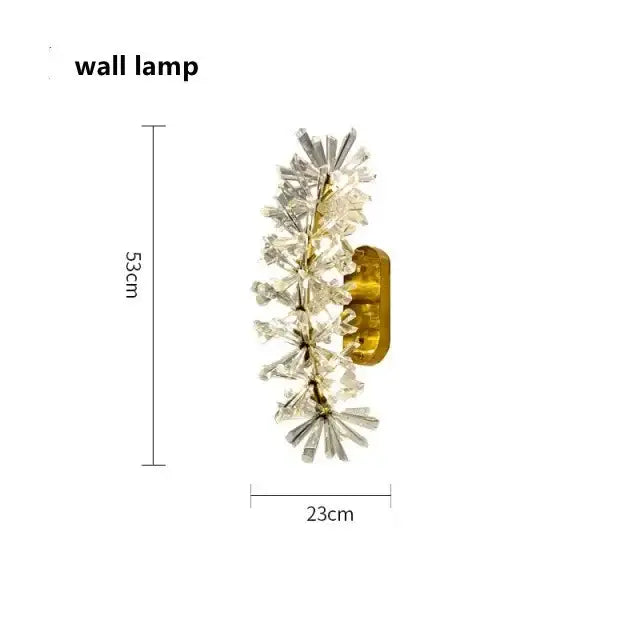 Gold Crystal Flower Chandelier Wall Lamp Option