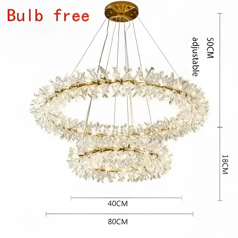 Gold Crystal Flower Chandelier Wall Lamp Option