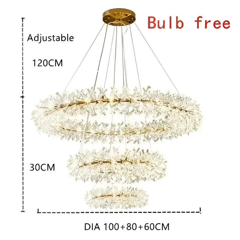 Gold Crystal Flower Chandelier Wall Lamp Option