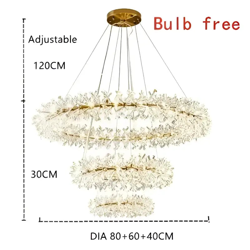 Gold Crystal Flower Chandelier Wall Lamp Option