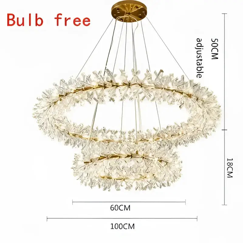 Gold Crystal Flower Chandelier Wall Lamp Option