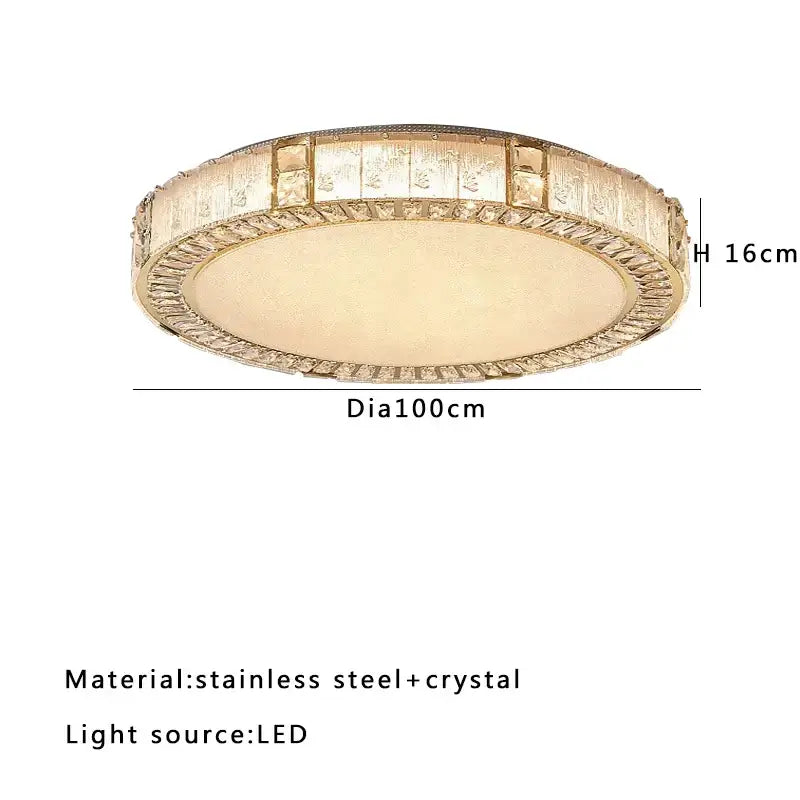Gold Crystal Stainless Steel Living Room Ceiling Chandelier