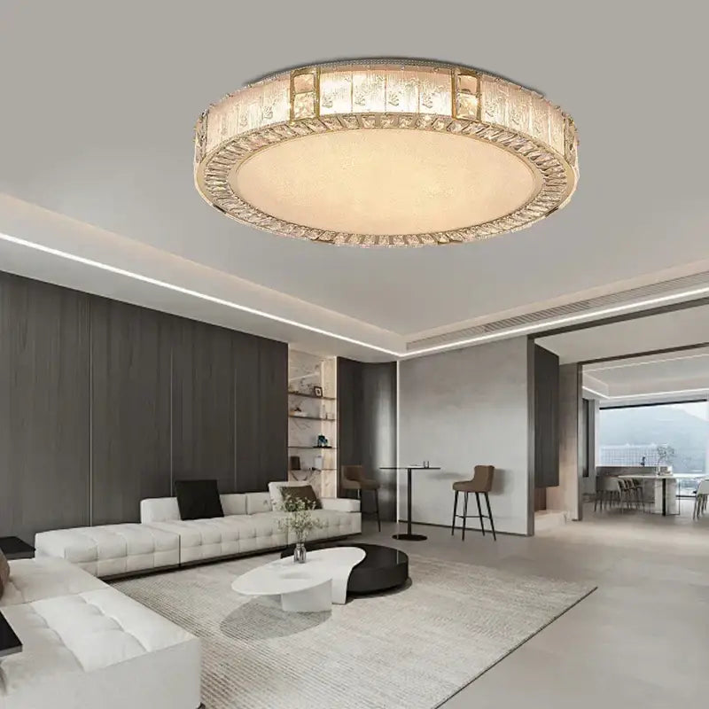 Gold Crystal Stainless Steel Living Room Ceiling Chandelier