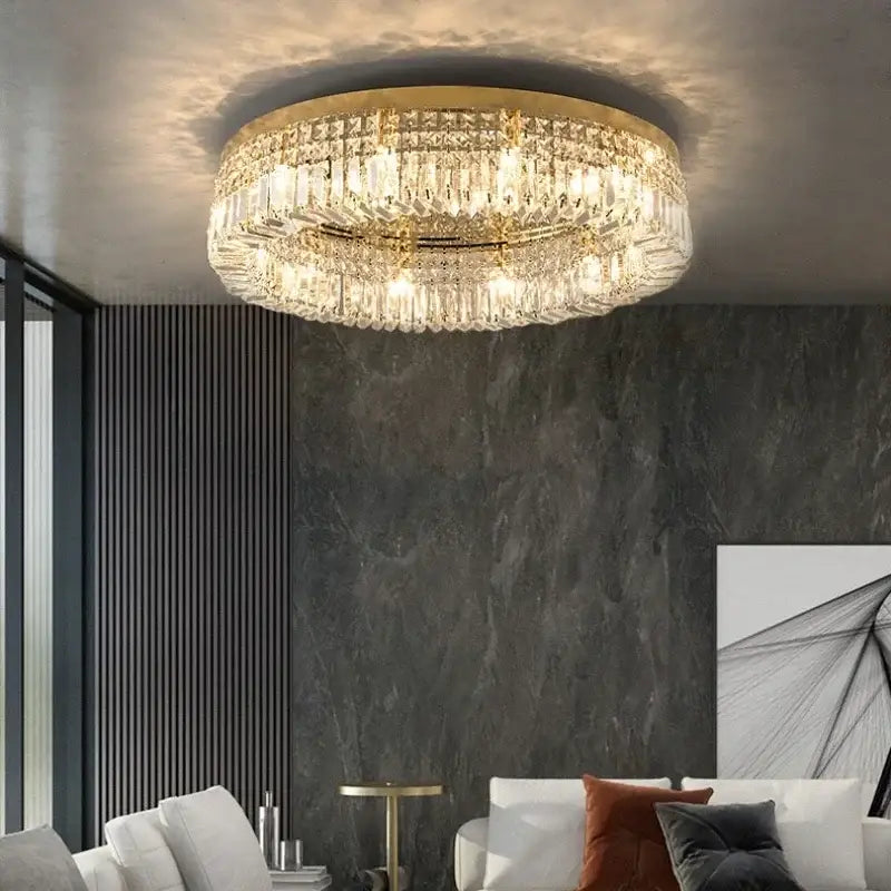 Gold Crystal 15cm Ceiling Light