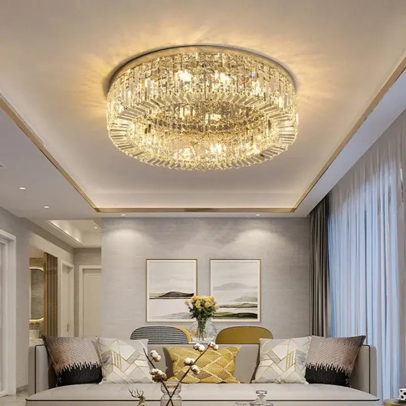 Gold Crystal 15cm Ceiling Light
