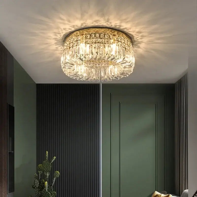 Gold Crystal 15cm Ceiling Light