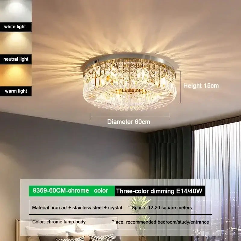 Gold Crystal 15cm Ceiling Light