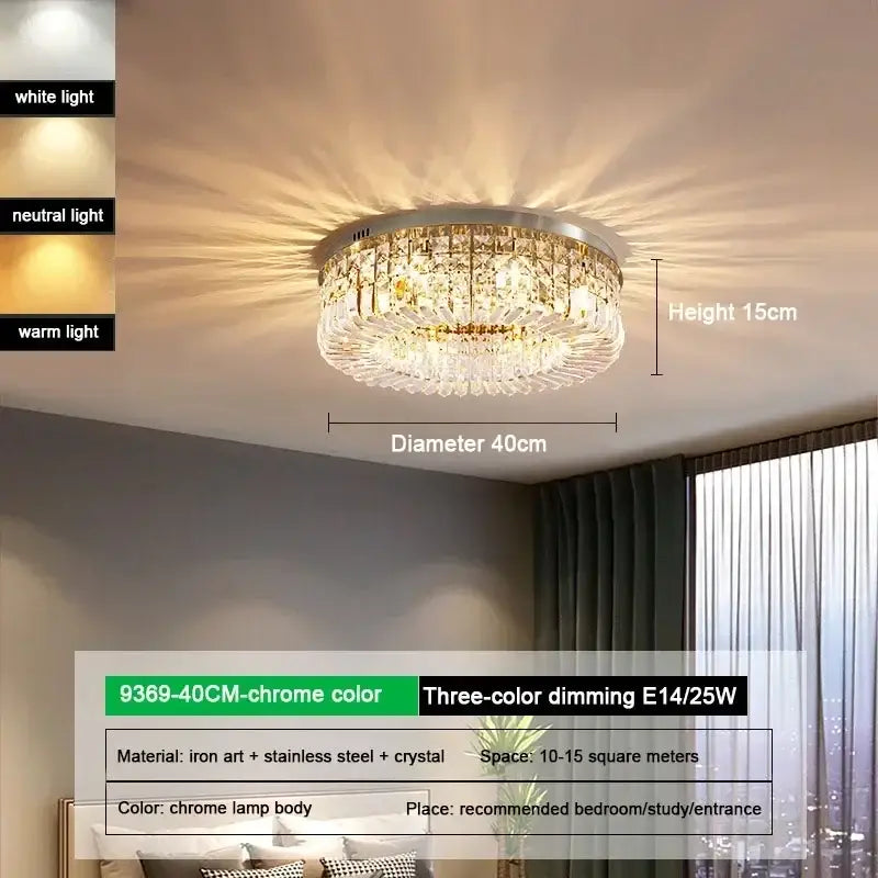 Gold Crystal 15cm Ceiling Light