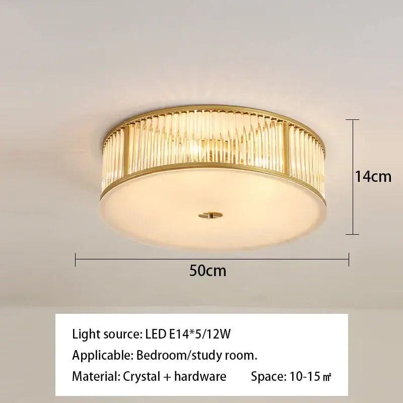 Gold Crystal LED Ceiling Lamp