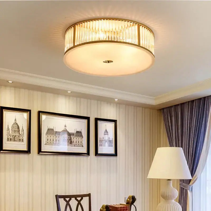 Gold Crystal LED Ceiling Lamp