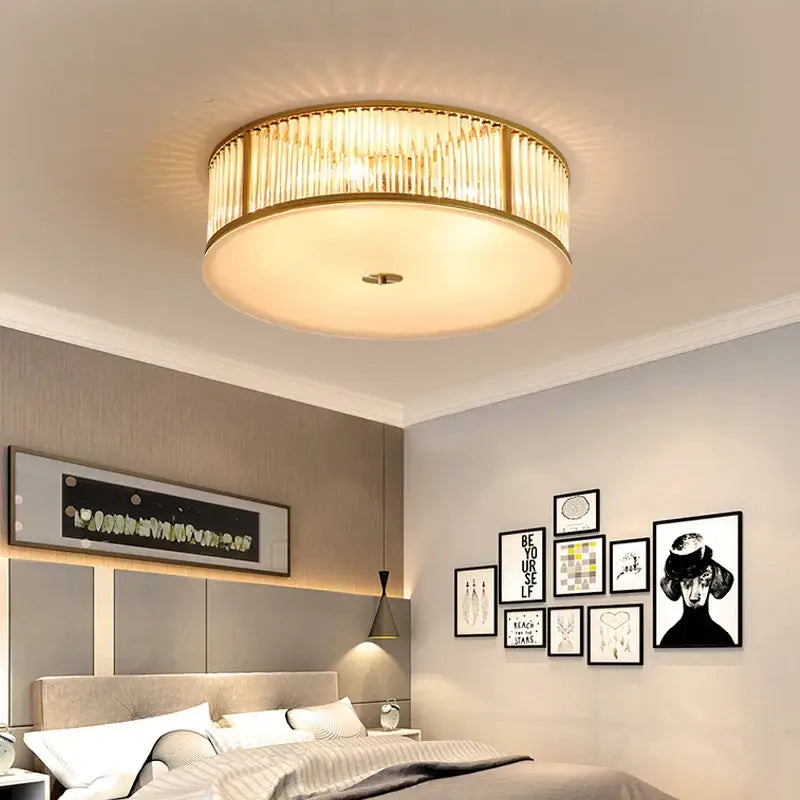 Gold Crystal LED Ceiling Lamp