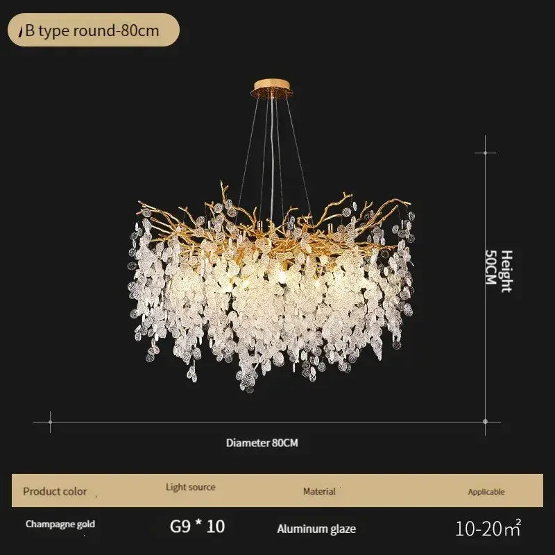 Gold Crystal LED Pendant Light
