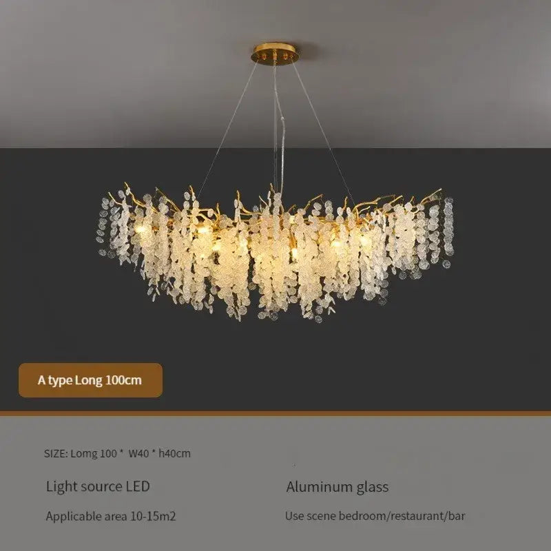 Gold Crystal LED Pendant Light