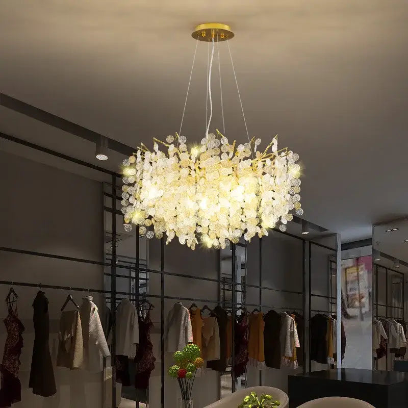 Gold Crystal LED Pendant Light