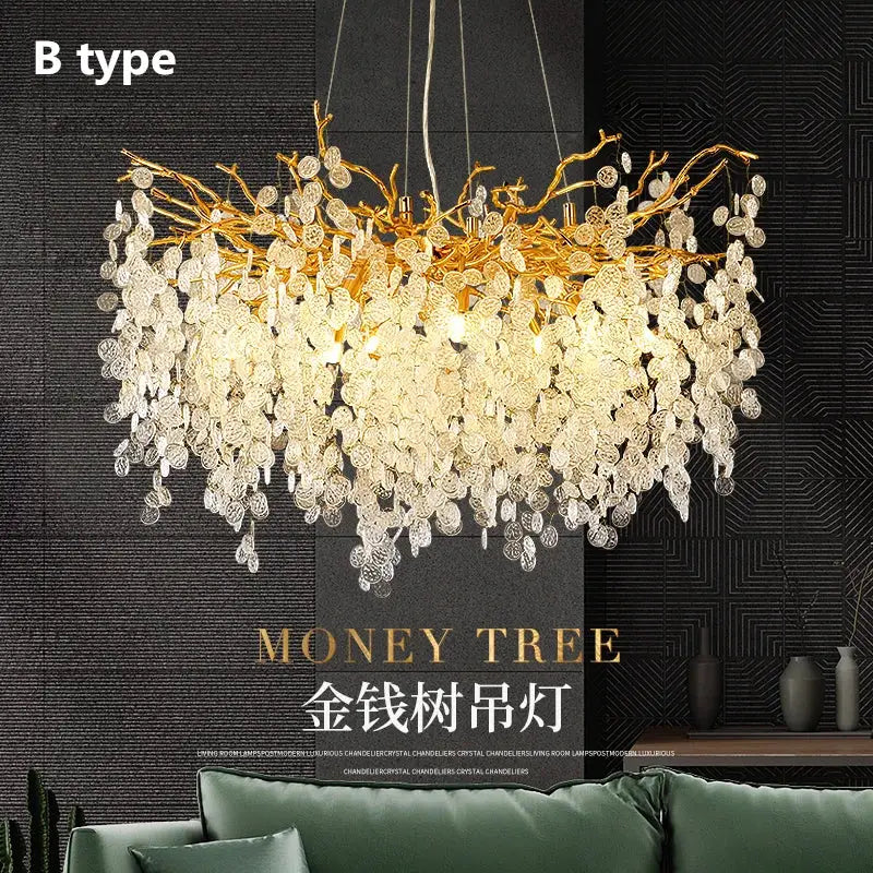 Gold Crystal LED Pendant Light