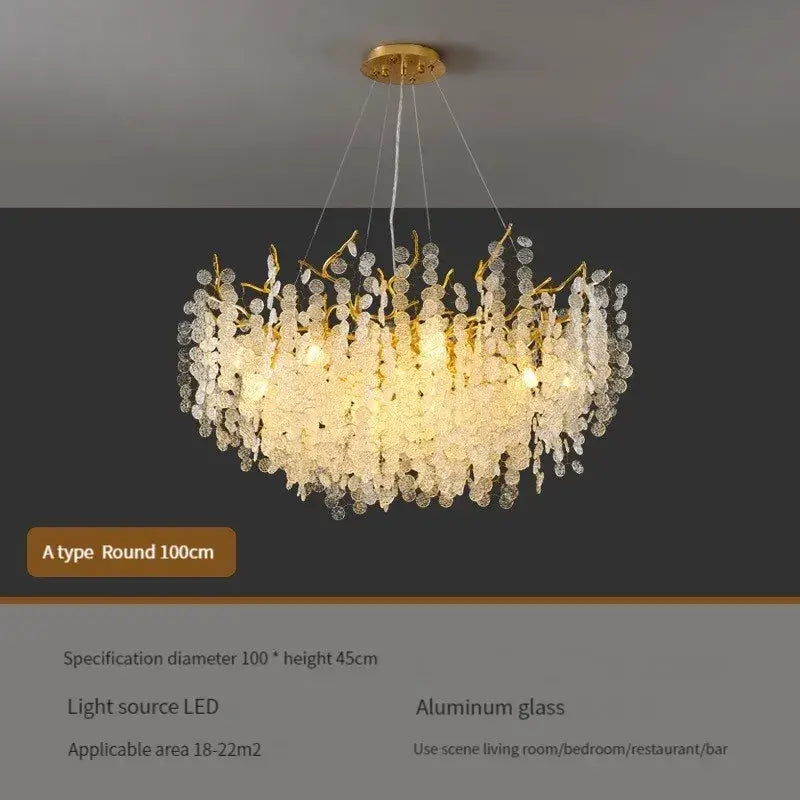 Gold Crystal LED Pendant Light