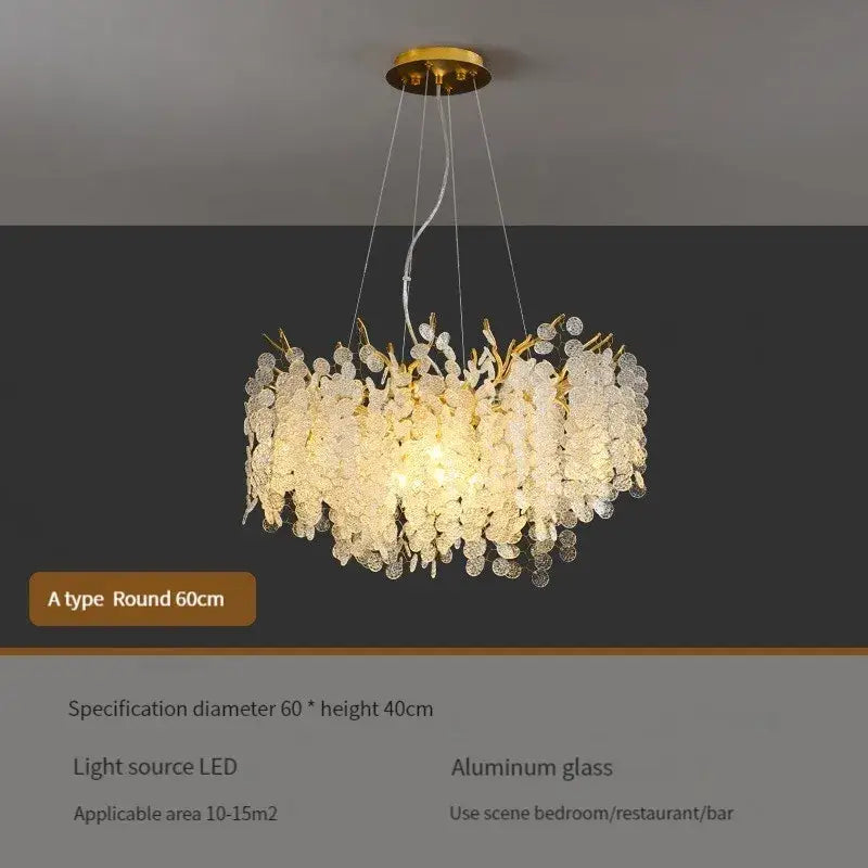 Gold Crystal LED Pendant Light