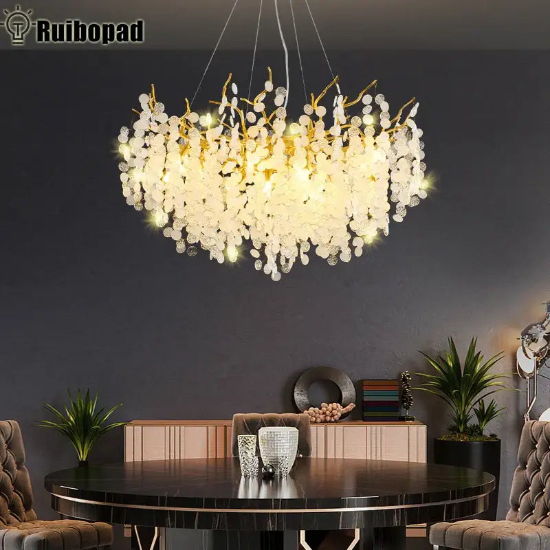 Gold Crystal LED Pendant Light
