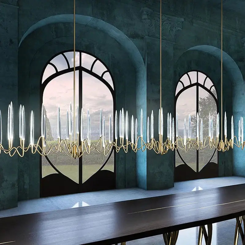 Gold Crystal Tree Chandelier