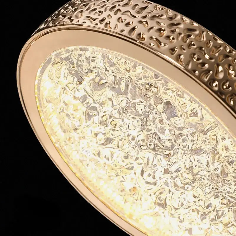 Gold Crystal Ring 3-Light Pendant