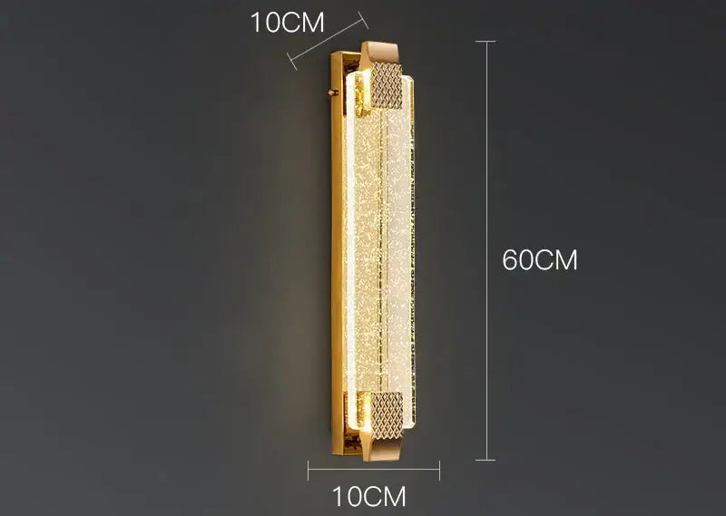 Gold Crystal Wall Lamp 80x10cm Changeable Color