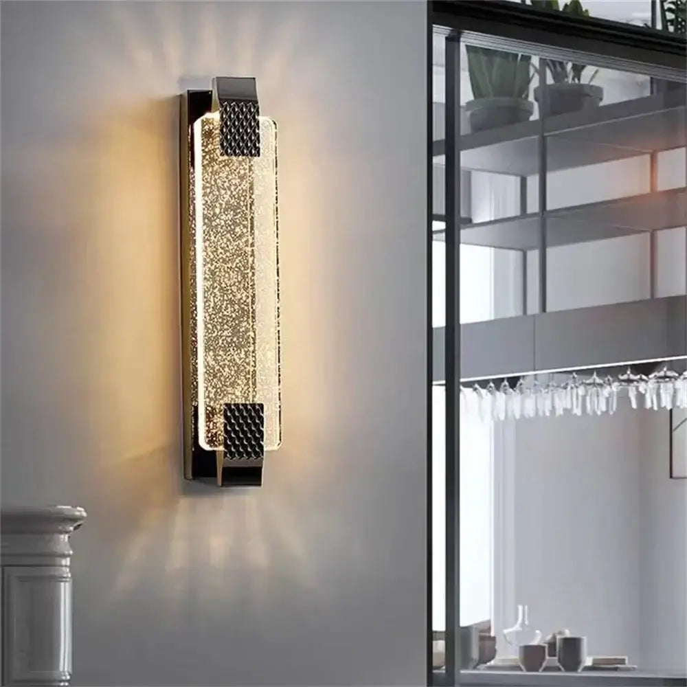 Gold Crystal Wall Lamp 80x10cm Changeable Color