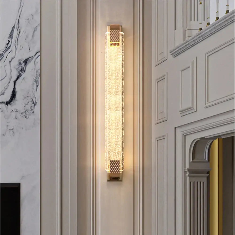 Gold Crystal Wall Lamp 80x10cm Changeable Color