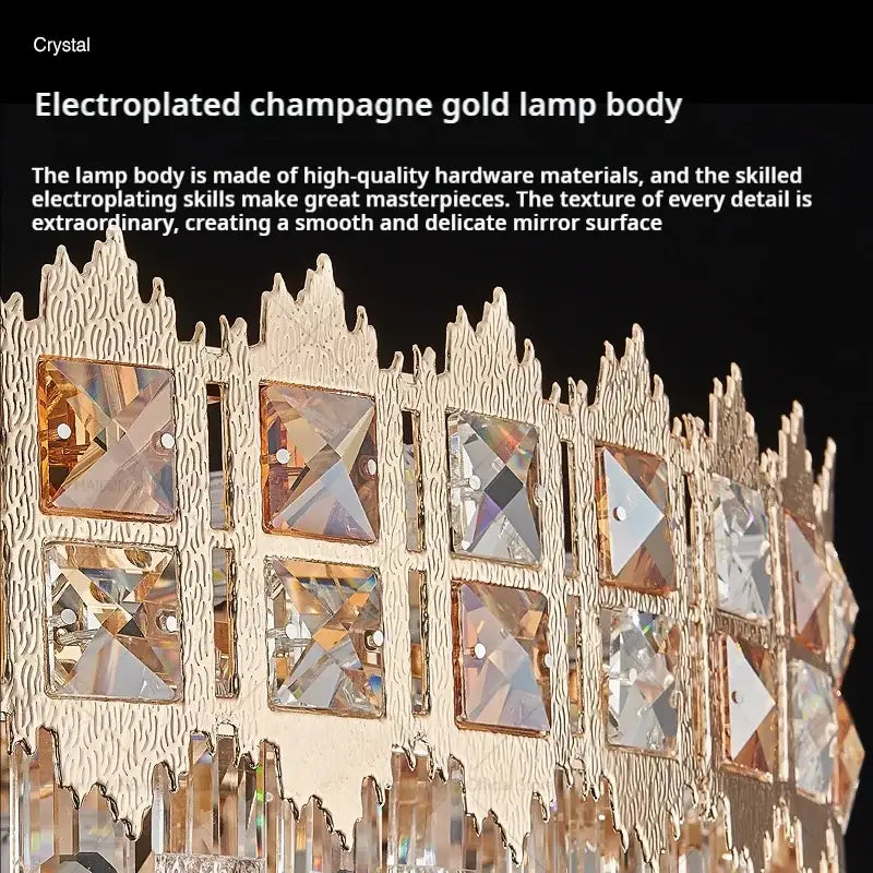 Gold Crystal Living Linear Chandelier