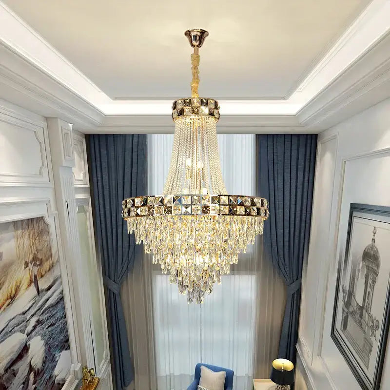 Gold Crystal Chandelier Up To 180cm Tall