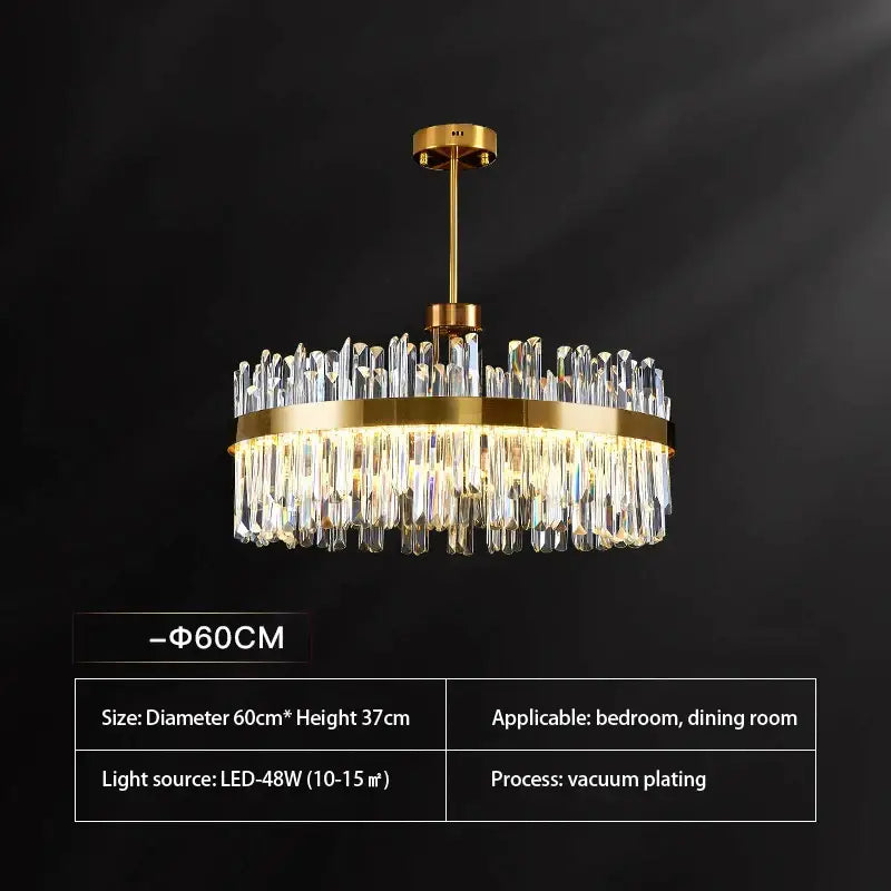 Oval Crystal Dining Chandelier Remote-Dimmable