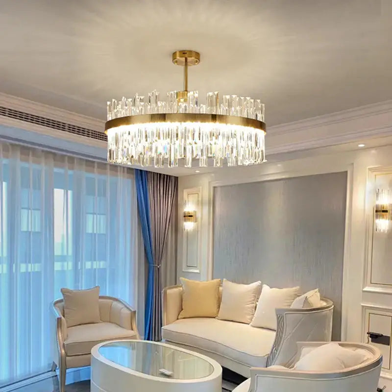 Oval Crystal Dining Chandelier Remote-Dimmable