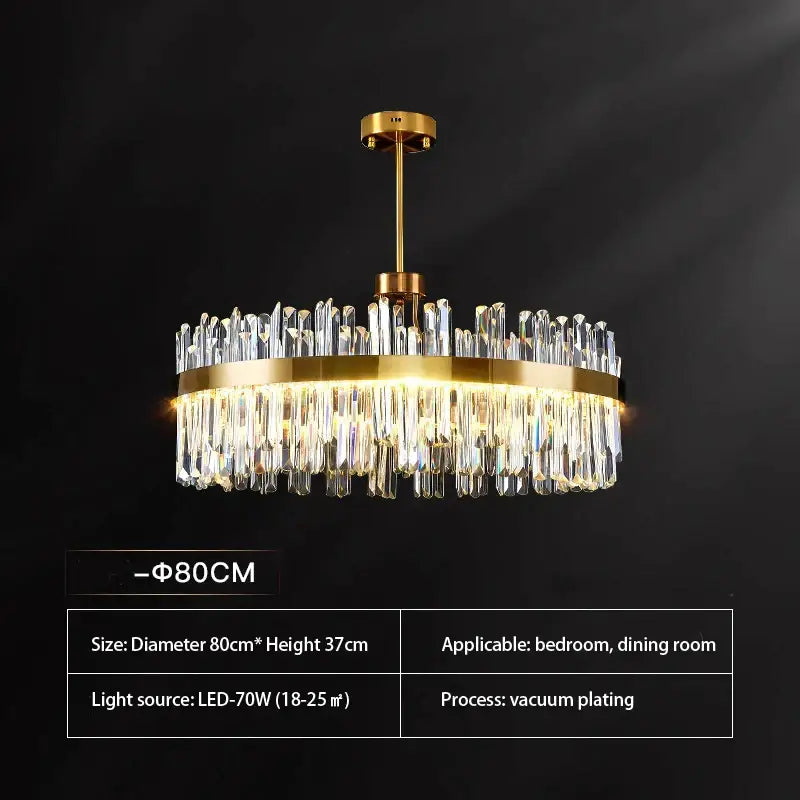 Oval Crystal Dining Chandelier Remote-Dimmable