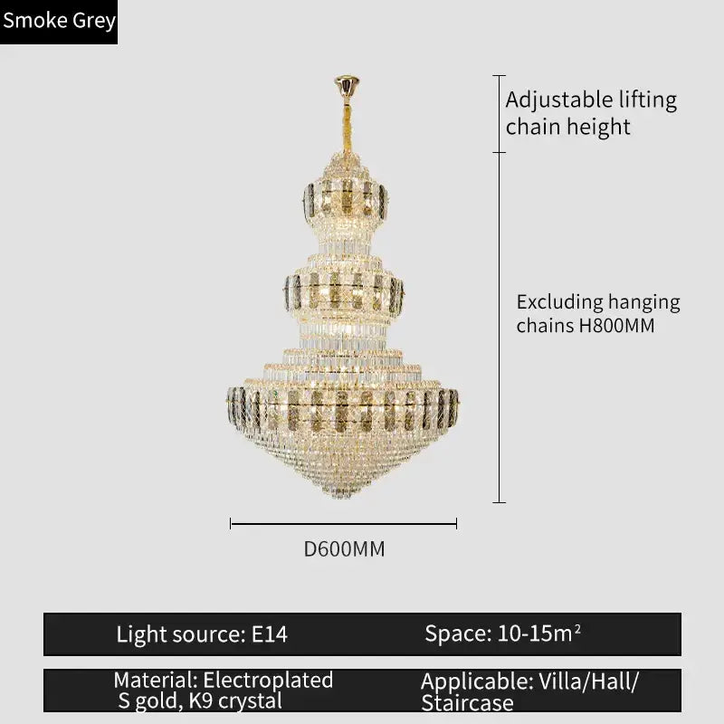 Amber Crystal Duplex Chandelier