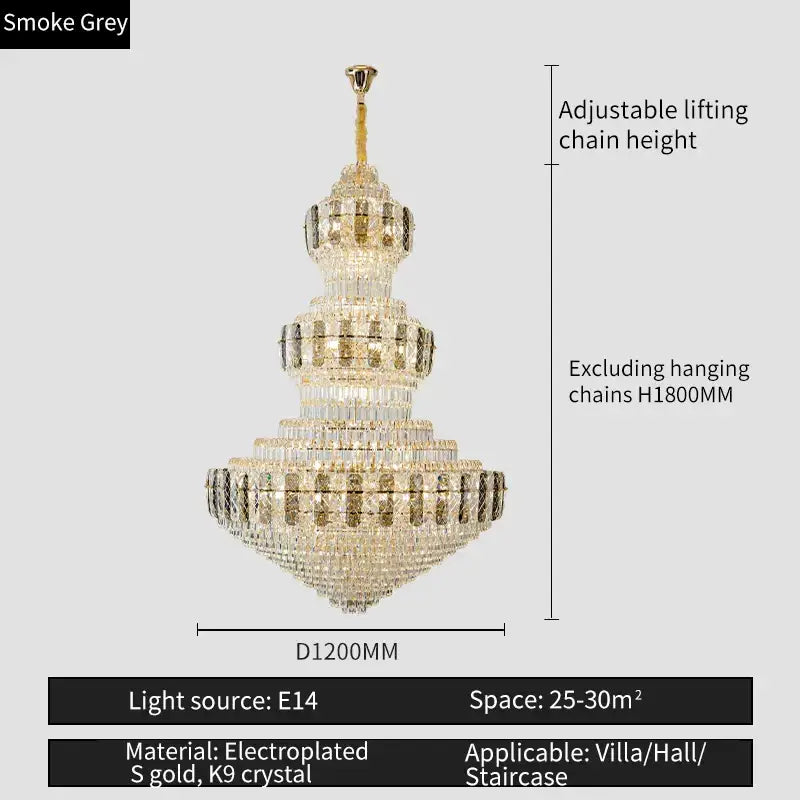 Amber Crystal Duplex Chandelier