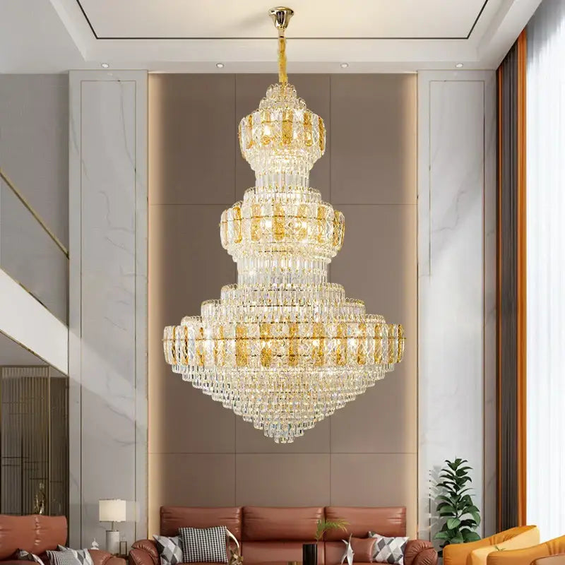 Amber Crystal Duplex Chandelier