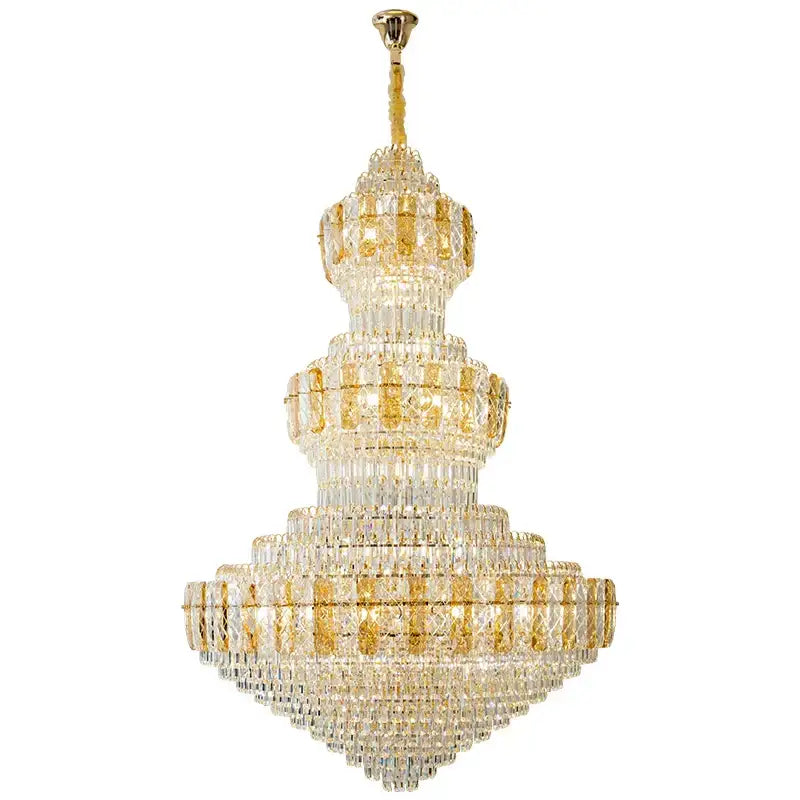 Amber Crystal Duplex Chandelier