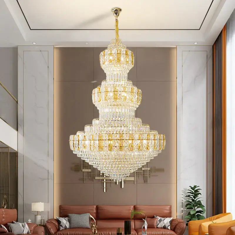 Amber Crystal Duplex Chandelier