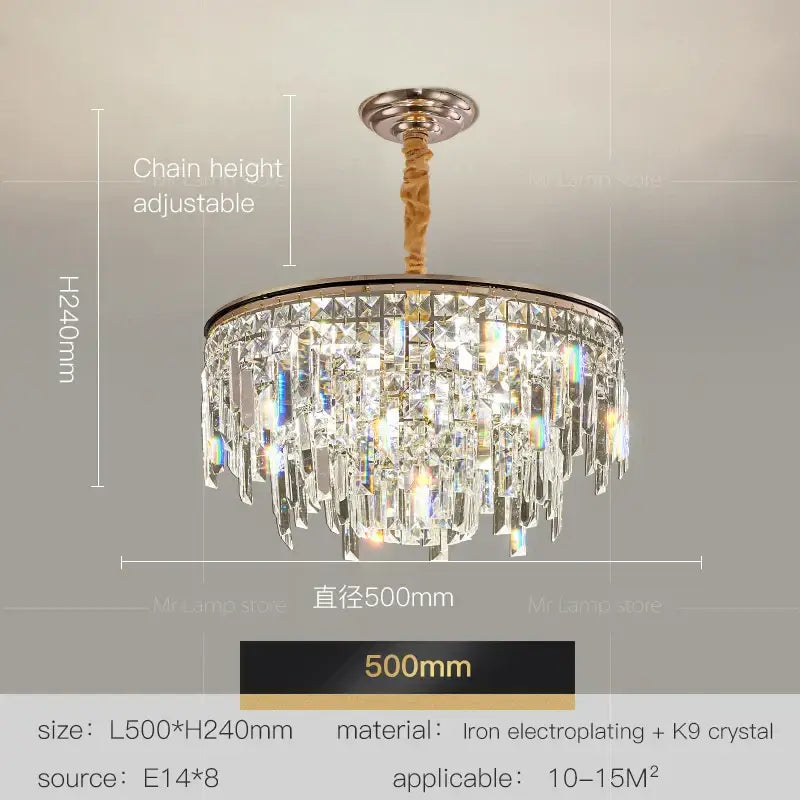 Gold Crystal LED 95cm Opulent Chandelier