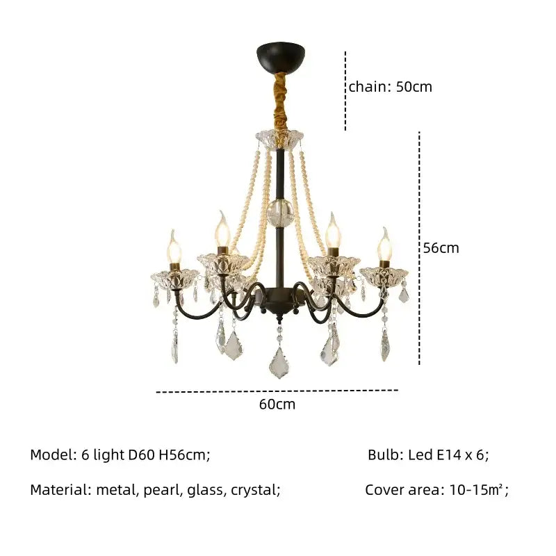 Gold Crystal Pendant Light 8-Light D78cm