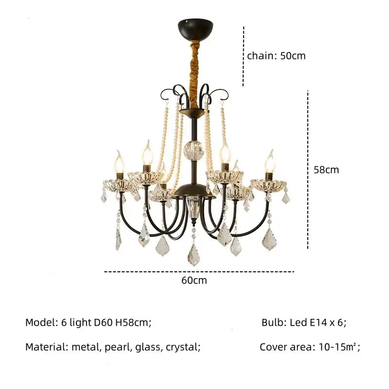 Gold Crystal Pendant Light 8-Light D78cm