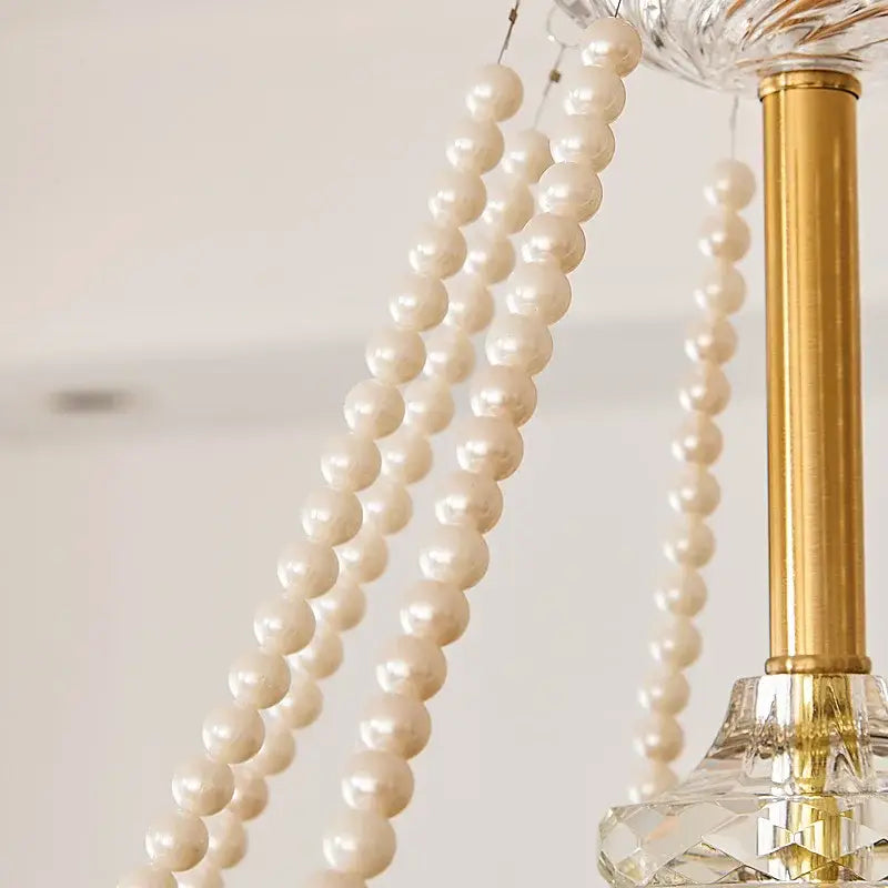 Gold Crystal Pendant Light 8-Light D78cm