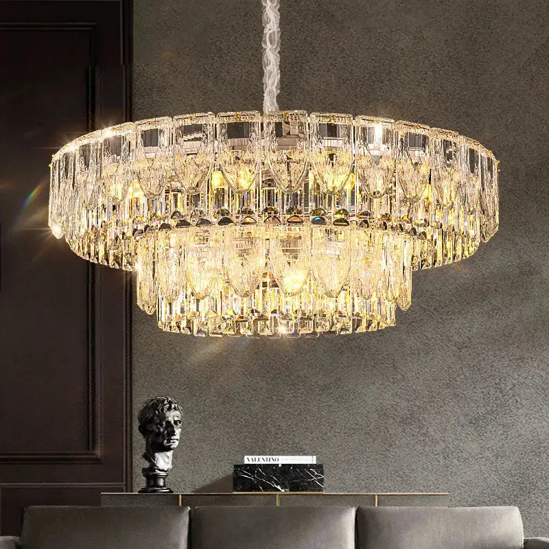 Gold Crystal Ring 35cm Chandelier