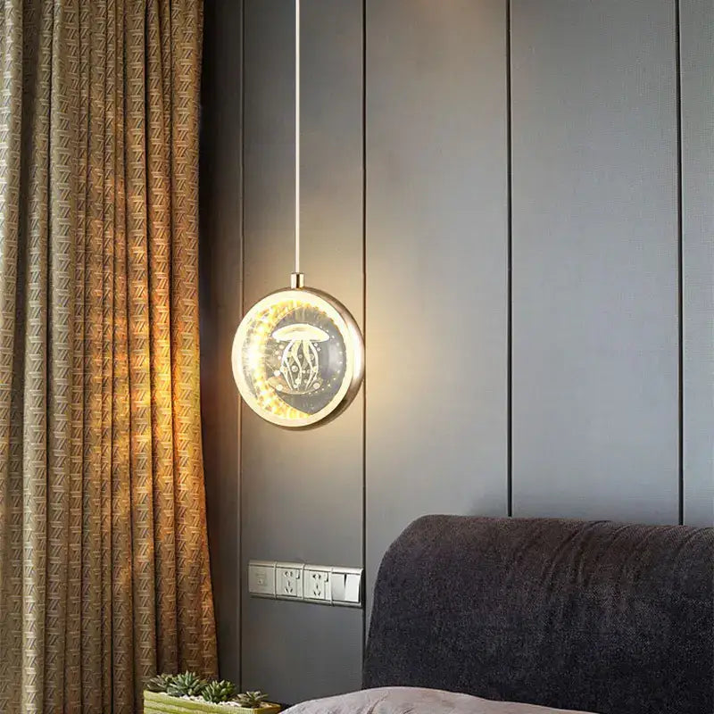 Gold Crystal Ball Chandelier with Dandelion Pattern