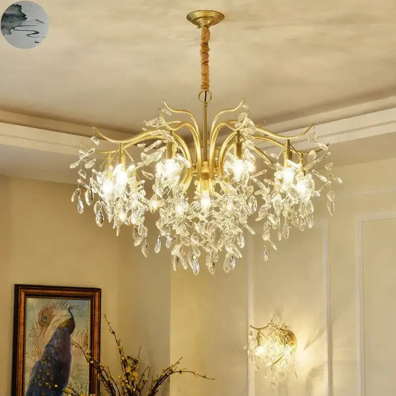 Gold Crystal LED Chandelier 4 To 13 Lights