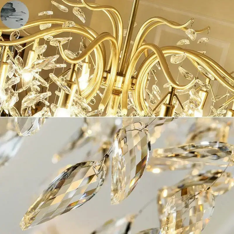 Gold Crystal LED Chandelier 4 To 13 Lights