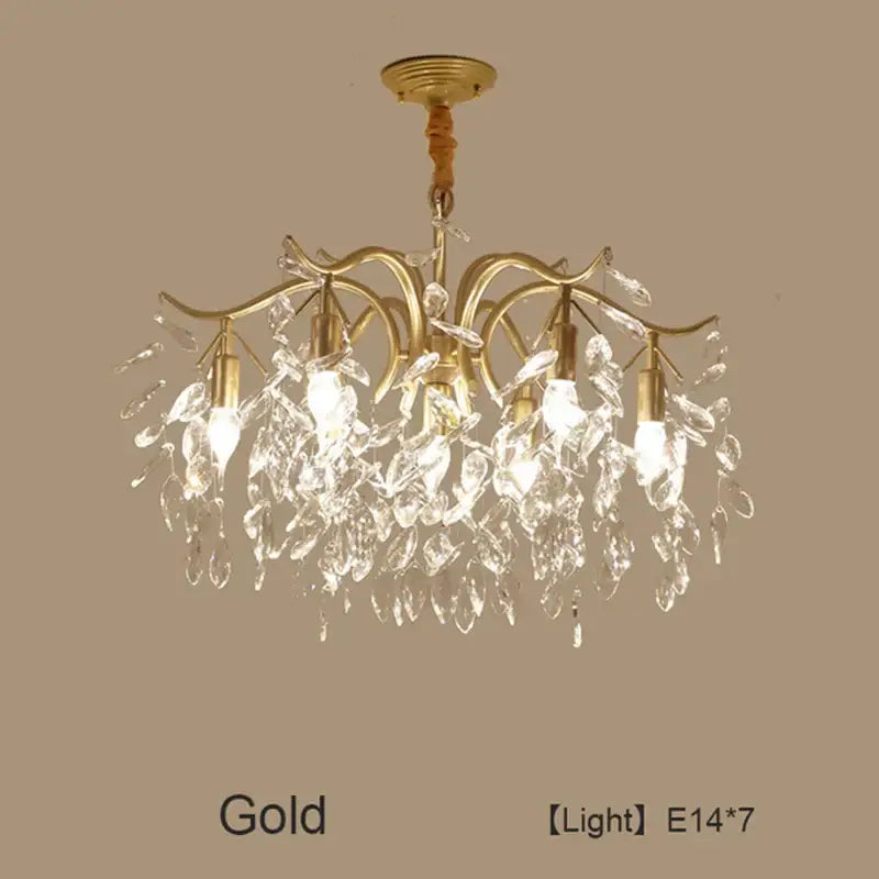 Gold Crystal LED Chandelier 4 To 13 Lights