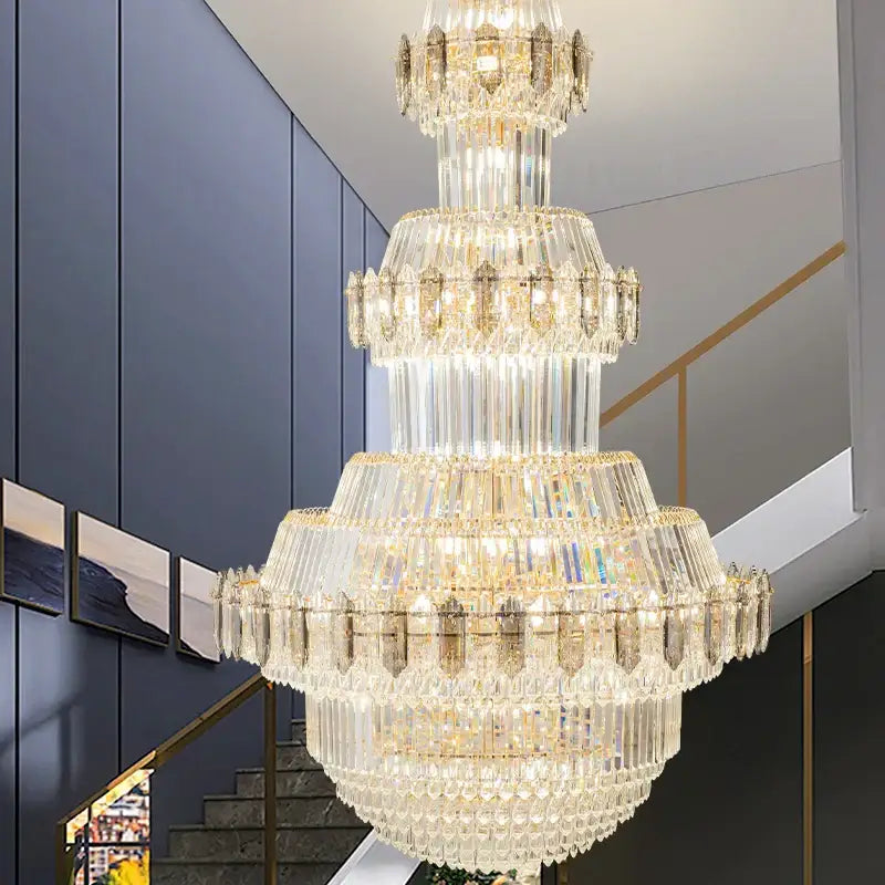 Gold Crystal Living Chandelier XL High-Ceiling